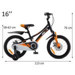 Detský bicykel 16" Royal Baby Chipmunk Explorer CM16-3 čierno-oranžový hliníkový 